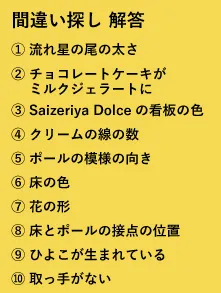 サイゼリヤ間違い探し