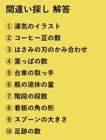 サイゼリヤ間違い探し